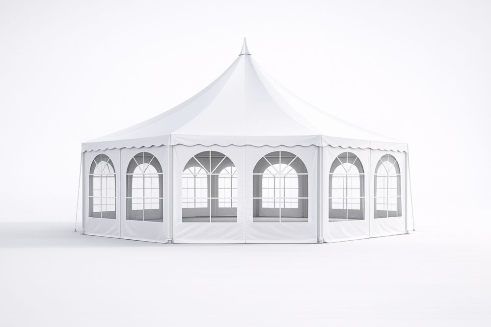 Tenda da Giardino Rotonda Impermeabile in PVC Bianco