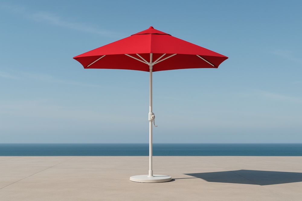 Ombrellone da Esterno Rosso in Poliestere e Acciaio