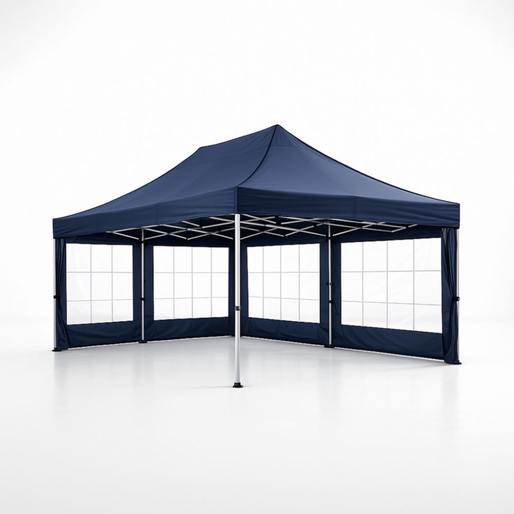 Gazebo pieghevole 6x3m acciaio blu scuro