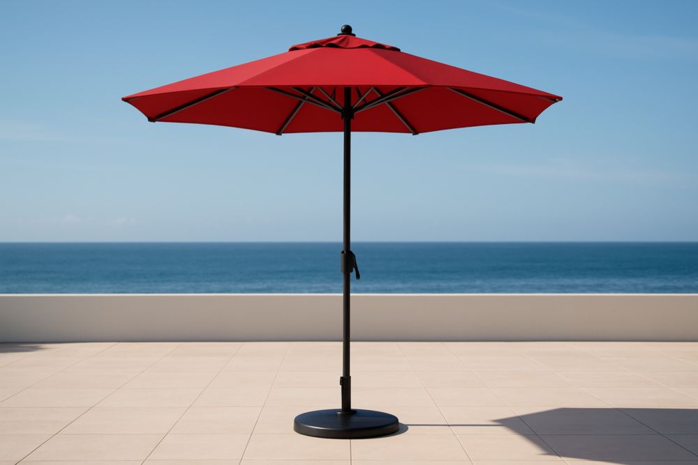 Ombrellone da Giardino Alluminio con Copertura in Poliestere Rosso