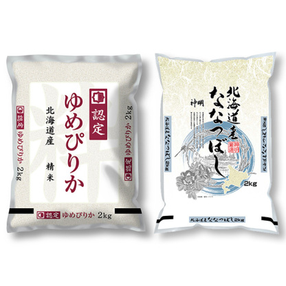 【令和7年産】【精米】北海道産ゆめぴりか・ななつぼしセット 4kg(2kg×2袋)【おいしいお取り寄せ】