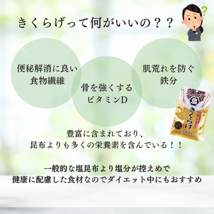 【3/4 20時から店内買い回りでP最大10倍】 週間ランキング１位 【公式】塩きくらげ かつお仕立て 38g 5袋～ きくらげ 佃煮 お弁当 おにぎり 炊き込みごはん 備蓄米 健翔 食物繊維 ビタミンD ダイエット きのこ ごはんのおとも