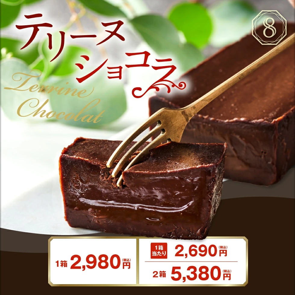 バレンタイン チョコ 2026 チョコレート ギフト 濃厚 テリーヌ ショコラ 1箱/2箱 ホワイトデー お返し 送料無料 スイーツ 誕生日 プレゼント チョコレートケーキ バレンタインデー当日までに必ず到着