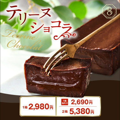バレンタイン チョコ 2026 チョコレート ギフト 濃厚 テリーヌ ショコラ 1箱/2箱 ホワイトデー お返し 送料無料 スイーツ 誕生日 プレゼント チョコレートケーキ バレンタインデー当日までに必ず到着