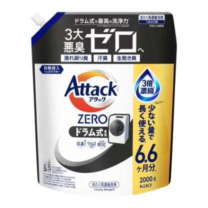 アタックZERO つめかえ用 【アタックZERO】 洗濯洗剤 / レギュラー 2000g / ドラム式専用 2000g / 部屋干し用 1900g