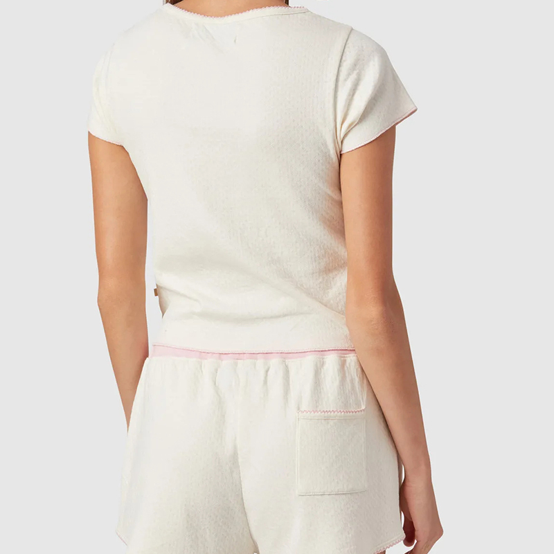 White pajama set shorts