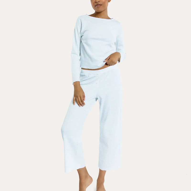 Blue Striped Pajama Set