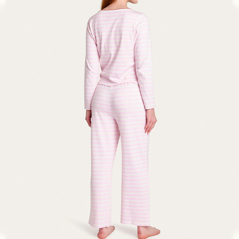 Pink Striped Pajama Set
