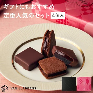 ショーコラ＆パリトロ4個入 チョコレート 横浜 バニラビーンズ | チョコサンド チョコ 洋菓子 お菓子 高級 詰め合わせ お取り寄せ バレンタインデー当日お届け可能 バレンタイン