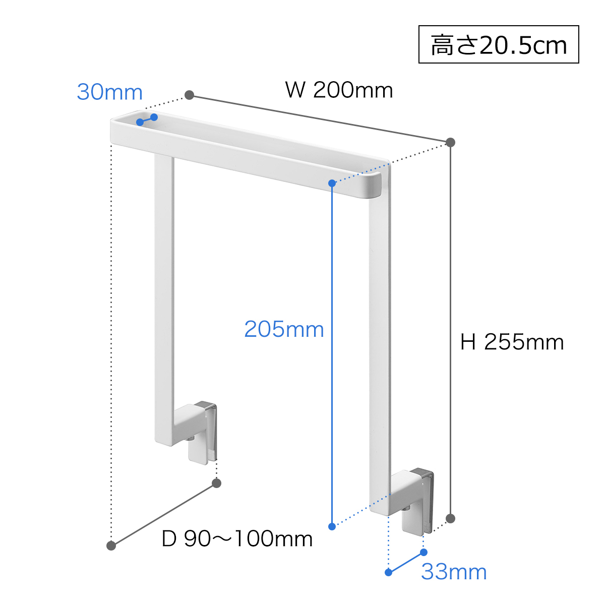 ［ キッチンシンク下収納扉タオルハンガー タワー H15 / H20.5 ］山崎実業 tower タオルハンガー キッチン収納 タオル掛け タオルかけ タオルホルダー タオルバー シンク下収納扉 台所 ふきん掛け 布巾ハンガー タオル タオル掛 公式 1985 1986 1590 1591