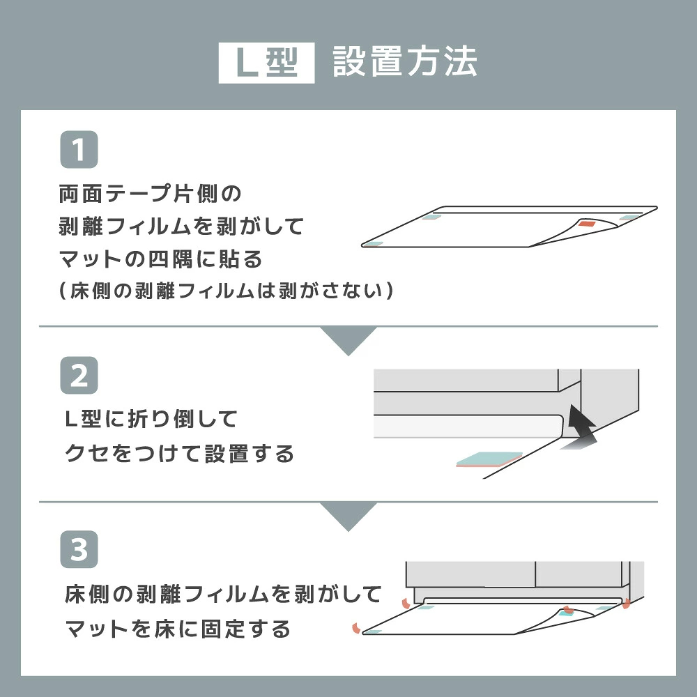 ＼半額クーポン！先着300名！3/4限定 ／sakuraku キッチンマット L型 「透明 拭ける 240cm 」(洗濯不要 PVC おしゃれ キッチン マット 240 クリア 厚さ1.5mm 撥水 防水 透明マット 床保護マット 保護シート 滑り止め 滑らない )【意匠登録済】pre