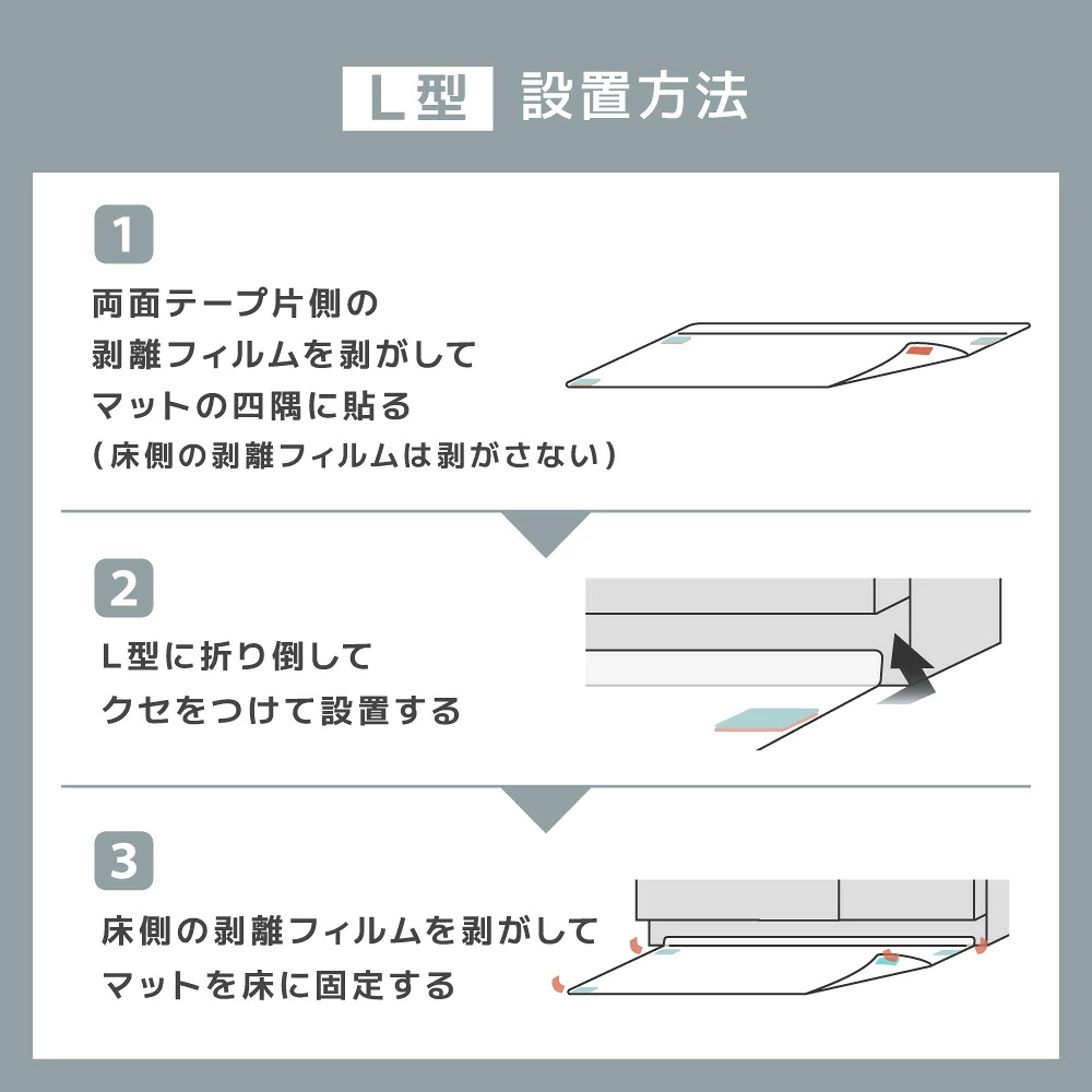 ＼半額クーポン！先着300名！3/4限定 ／sakuraku キッチンマット L型 「透明 拭ける 240cm 」(洗濯不要 PVC おしゃれ キッチン マット 240 クリア 厚さ1.5mm 撥水 防水 透明マット 床保護マット 保護シート 滑り止め 滑らない )【意匠登録済】pre