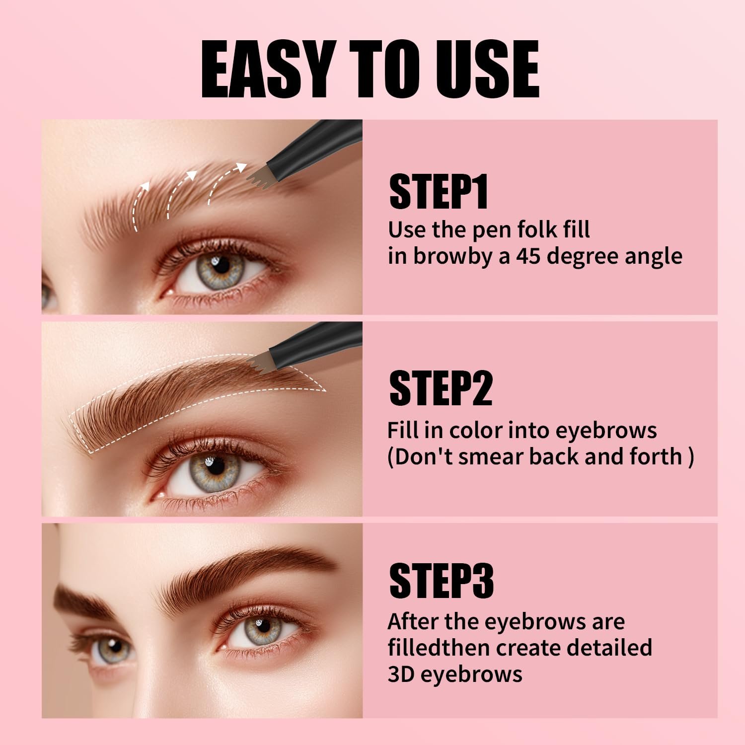 🔥HOT SALE 49% OFF✨Waterproof Micro-Fork Eyebrow Pencil, Long-Lasting Brow Pen for Natural Hair-Like Strokes