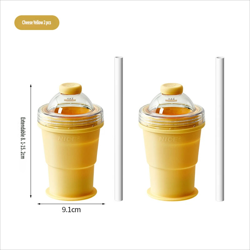 Ice-making and water-drinking 2-in-1 ice hockey mold folding water cup