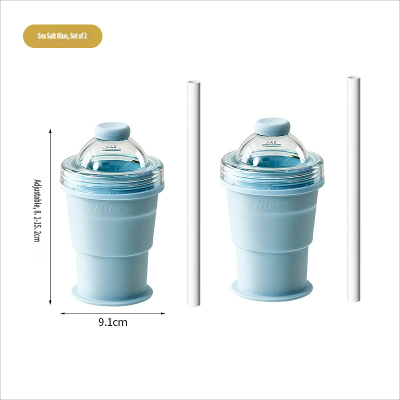 Ice-making and water-drinking 2-in-1 ice hockey mold folding water cup