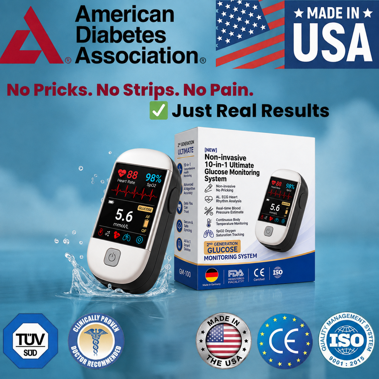 2026 second generation 12-in-1 smart blood medical instrument / 12 health reports - No-Prick