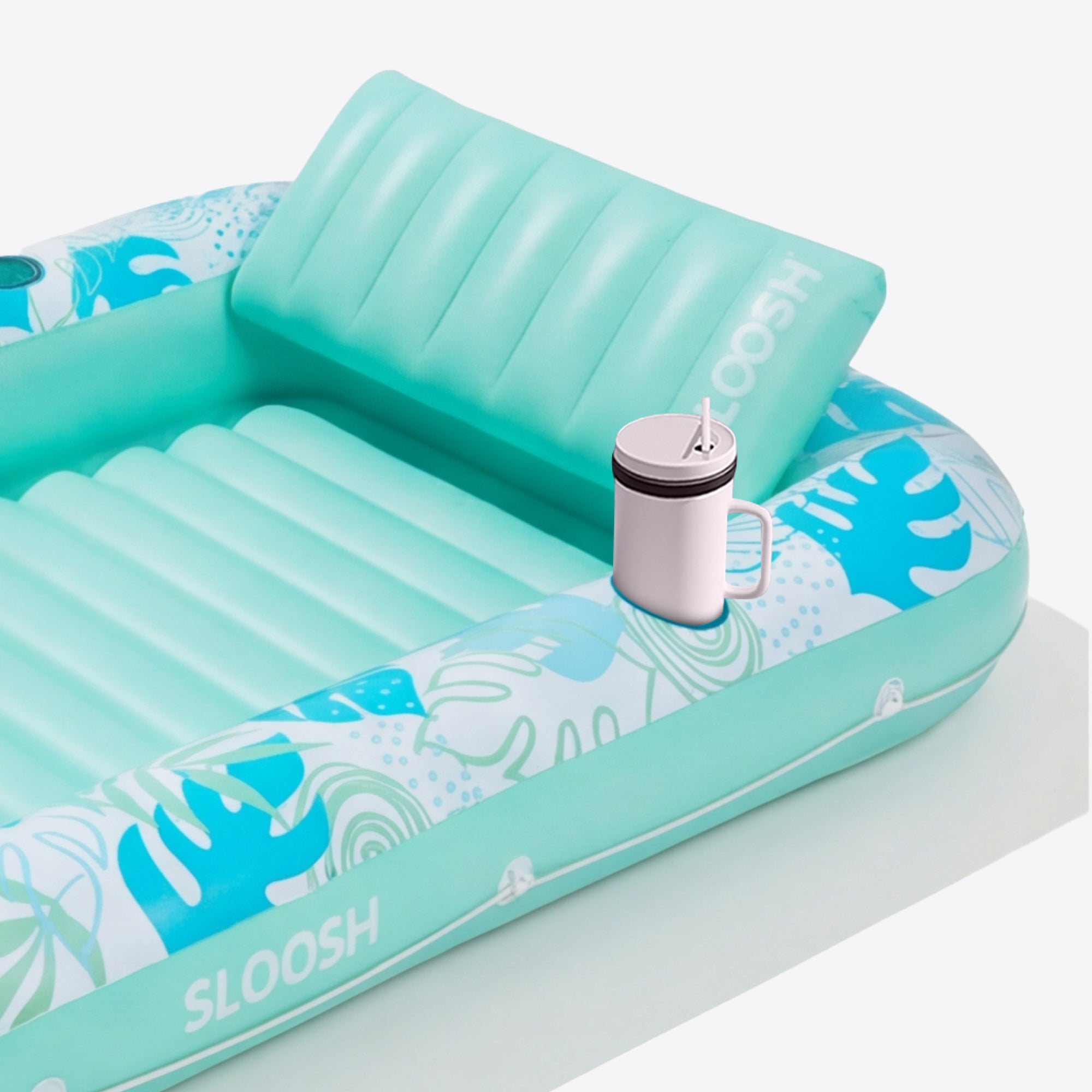 SLOOSH Inflatable Tanning Pool Lounger Float, Pink-XL, 85" x 57"