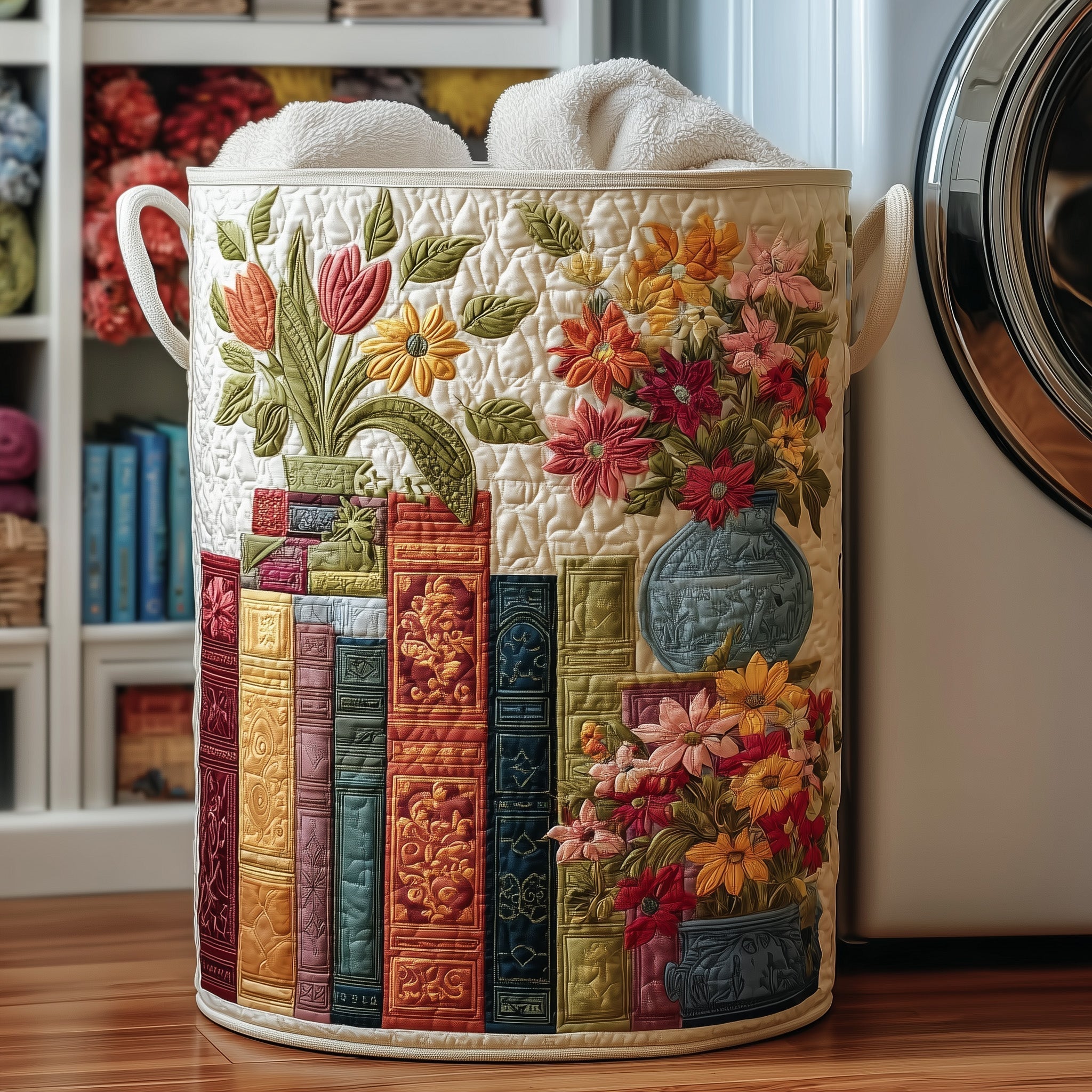 Bookish Quilted Laundry Basket GFTOHD9622