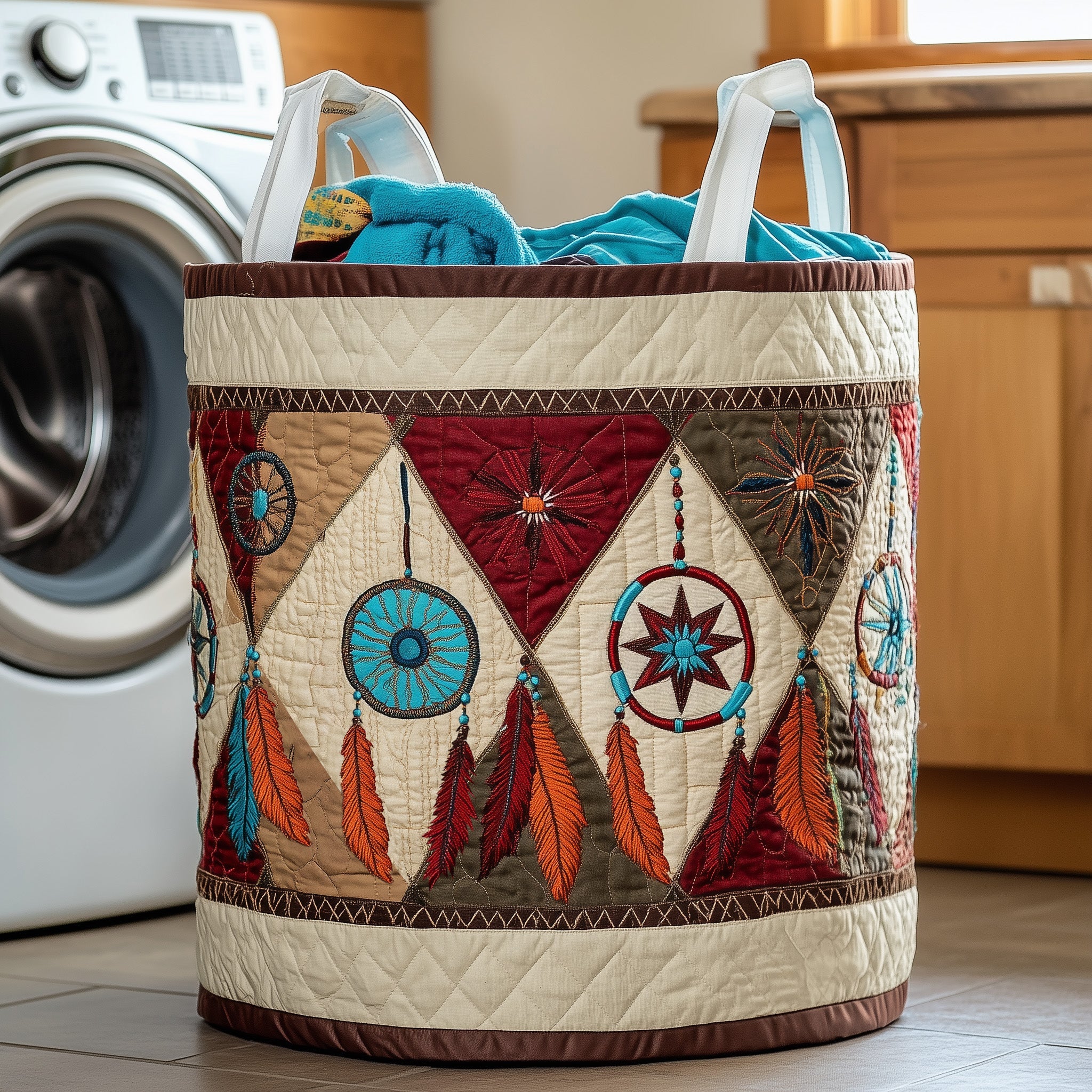Tribal Soul Dreamcatcher Quilted Laundry Basket GFTOMA4953