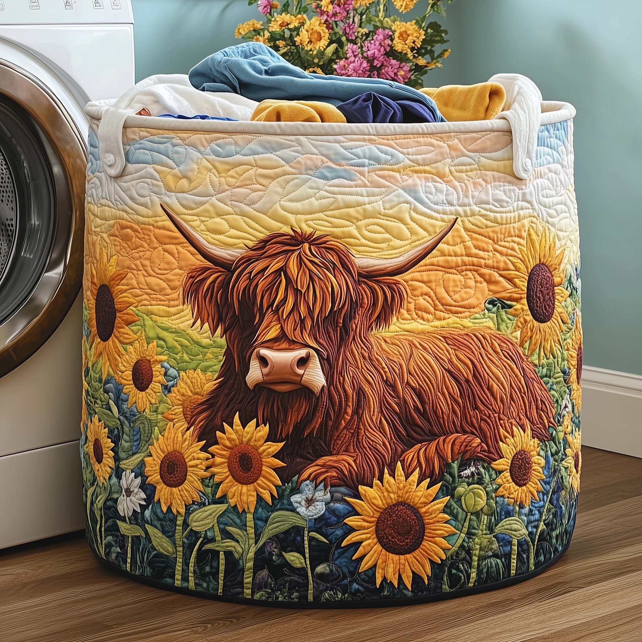 Sunflower Nap Quilted Laundry Basket GFTOQA540