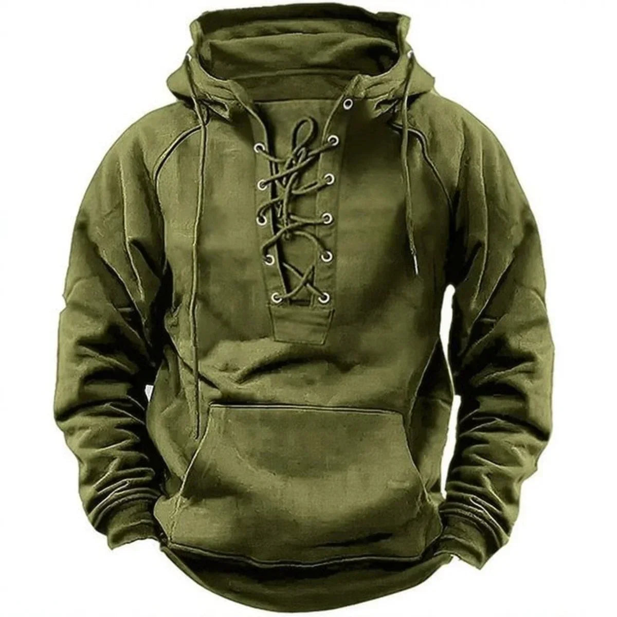 Rugged Lace-Up Hoodie
