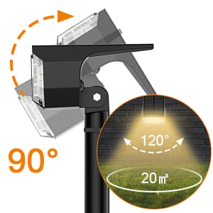 Adjustable Lighting Angle & Wide Illumination Area