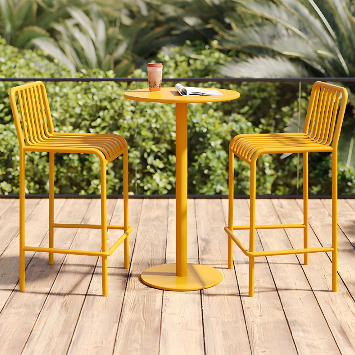 Metal Round Bar Table Set of 3
