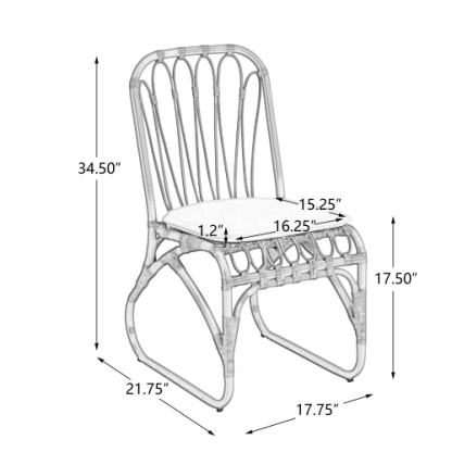Outdoor PE Wicker Chairs with Washable Cushion Set of 2
