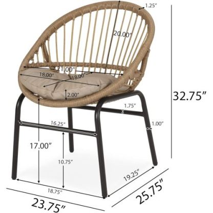 Patio Rattan Chair Set of 2