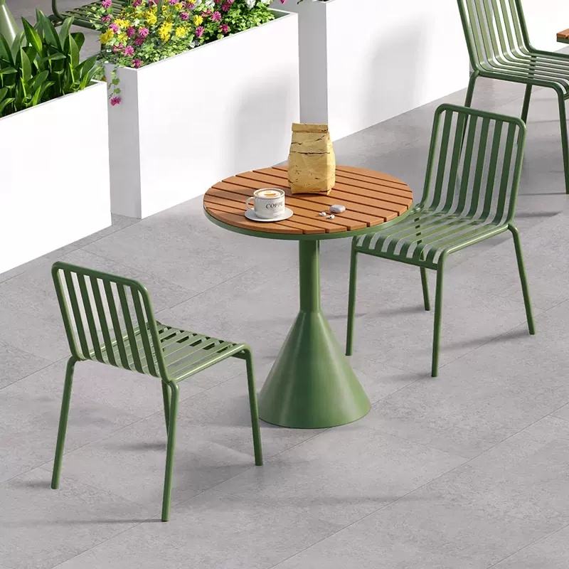 Outdoor Simple Leisure Wrought Iron Table and Chair