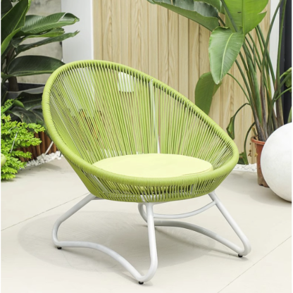 Outdoor Patio Rattan Recliner Chair with Small Table 