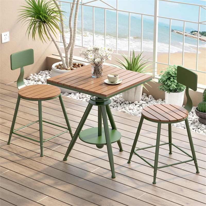 Outdoor leisure dining table and chairs, one table and two chairs combination