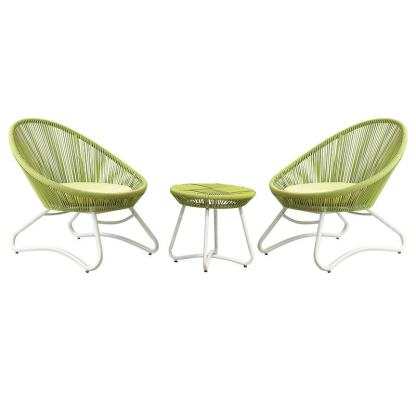 Outdoor Patio Rattan Recliner Chair with Small Table 