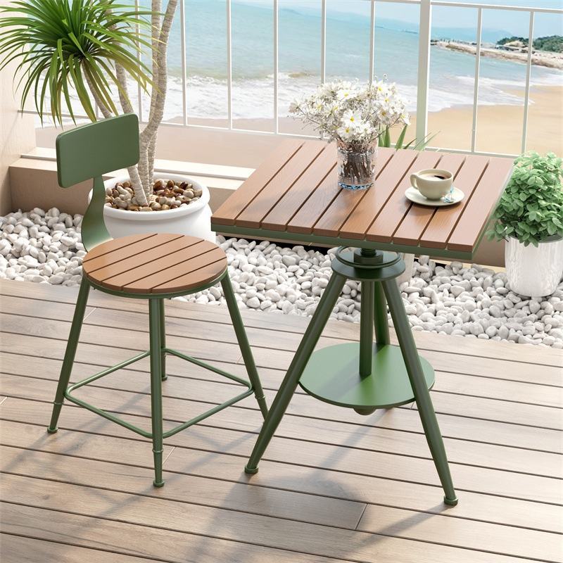 Outdoor leisure dining table and chairs, one table and two chairs combination