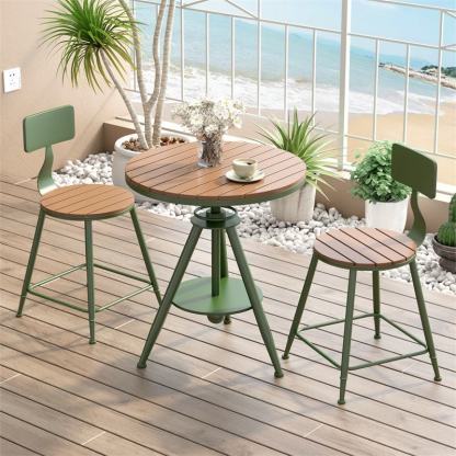 Outdoor leisure dining table and chairs, one table and two chairs combination