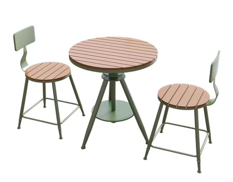 Outdoor leisure dining table and chairs, one table and two chairs combination
