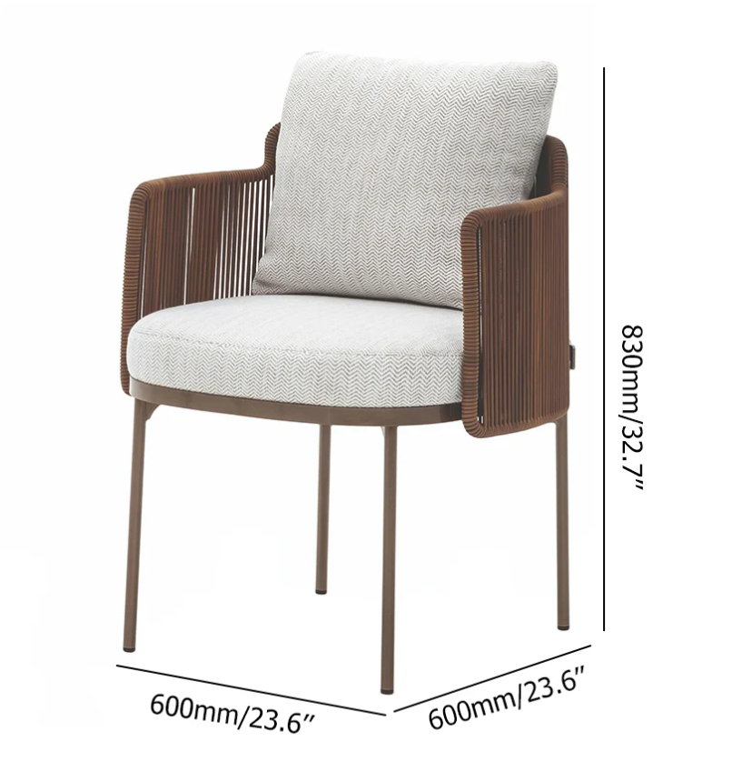 2 Pieces Modern Aluminum & Rattan Chair Set