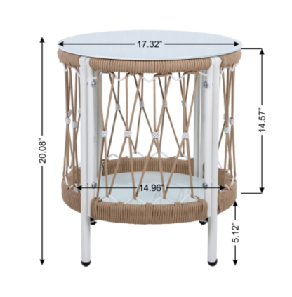 3-Piece Outdoor Swivel Chairs Set with 2 
