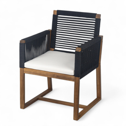 Outdoor Dining Chairs Set of 2, Black 