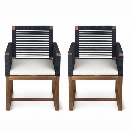 Outdoor Dining Chairs Set of 2, Black 