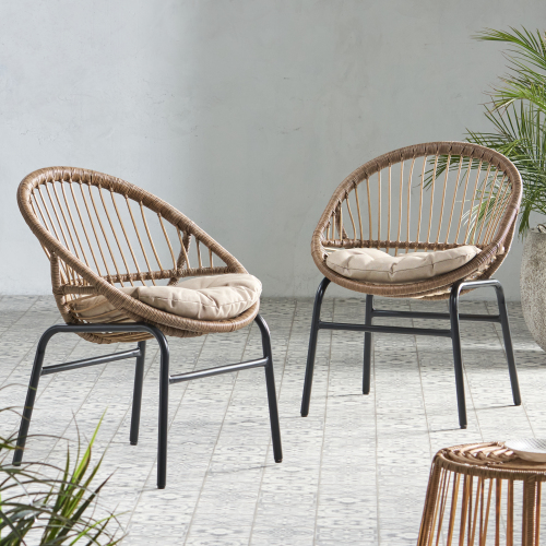 Patio Rattan Chair Set of 2