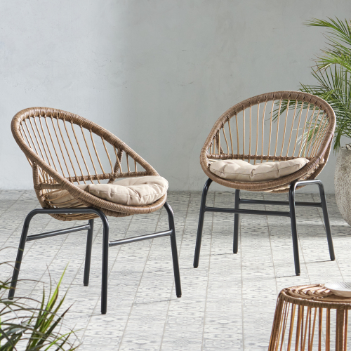 Patio Rattan Chair Set of 2