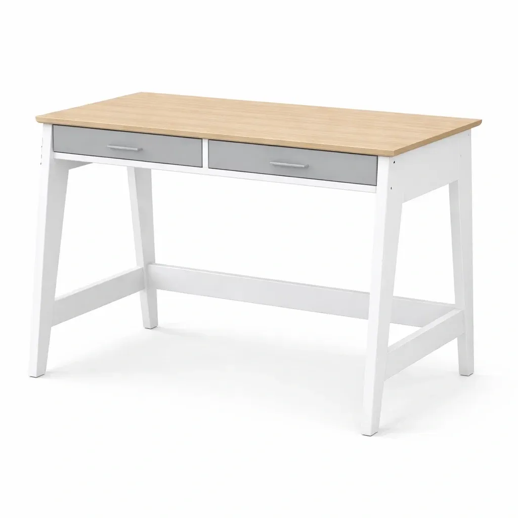 Bureau en Bois avec Tiroirs Gris 120x60x75 cm-FreshBloss