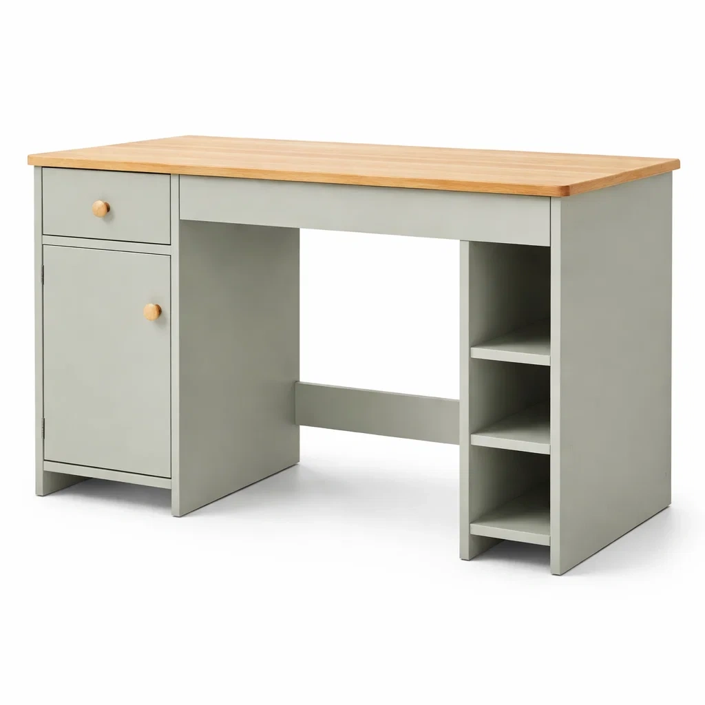 Bureau en Bois MDF avec Tiroir Armoire et Étagères 120x50x74 cm-cozychairscraft