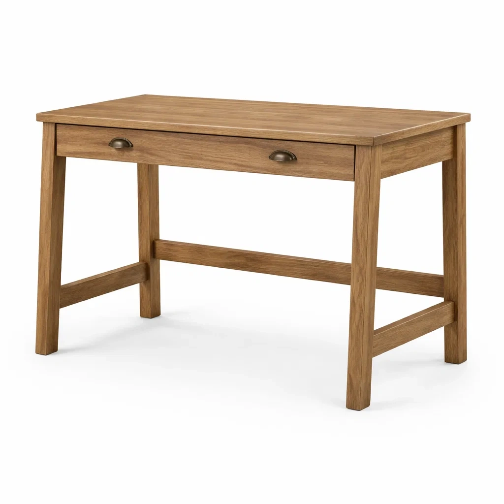 Bureau en Bois avec Tiroir en Chêne Clair 120x60x75 cm-cozychairscraft