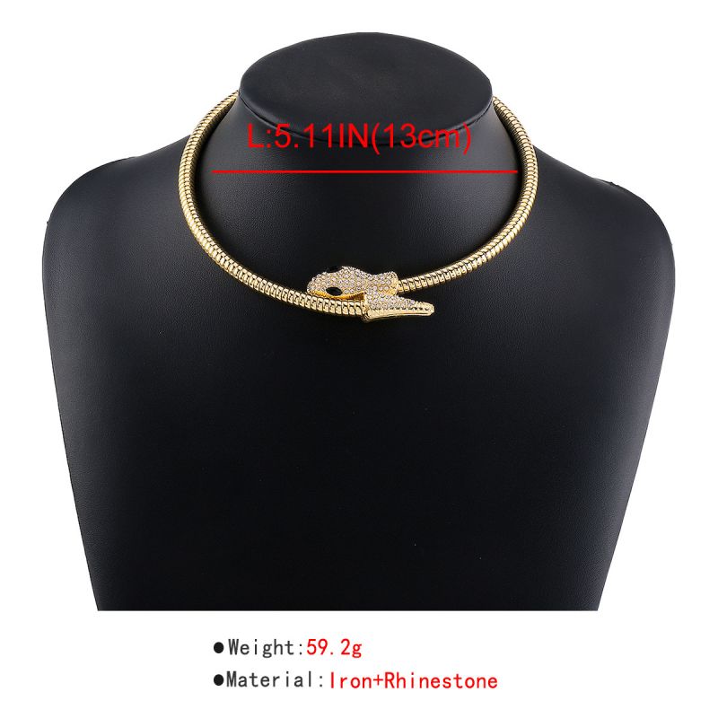 Eltúlzott kígyó alakú nyaklánc, gyémánt kirakású nyaklánc, alkalmas bulikra, esküvőkre, szabadtéri tevékenységekre dekorációként