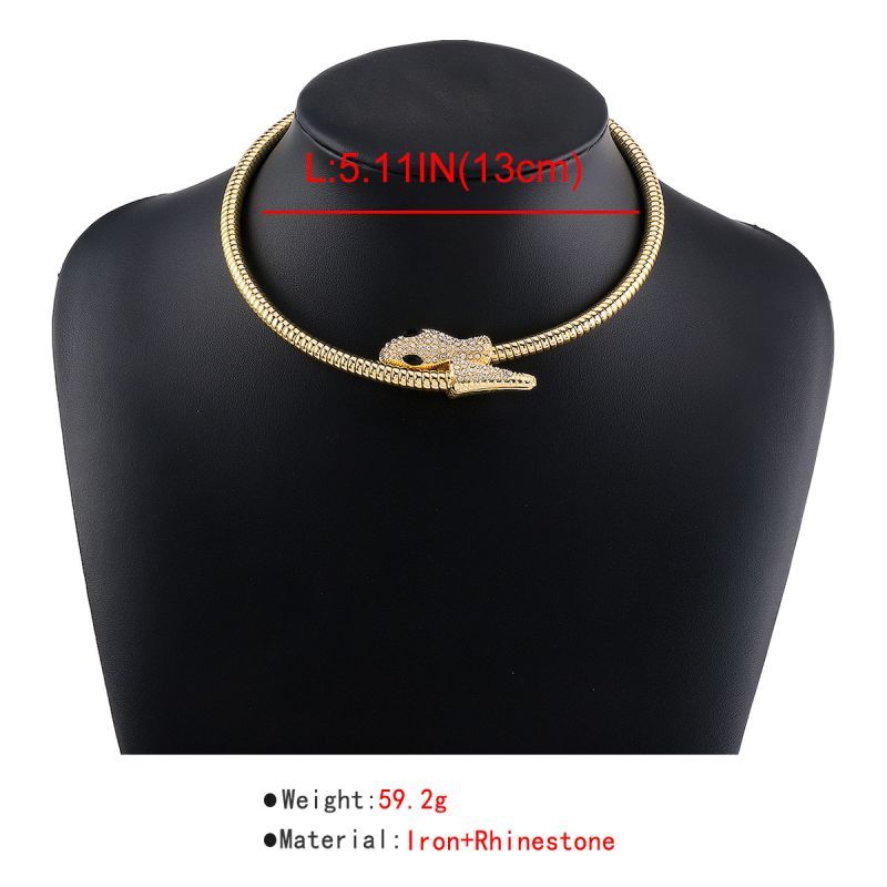 Eltúlzott kígyó alakú nyaklánc, gyémánt kirakású nyaklánc, alkalmas bulikra, esküvőkre, szabadtéri tevékenységekre dekorációként