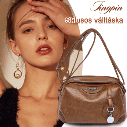 Női elegáns szögletes bőr táska