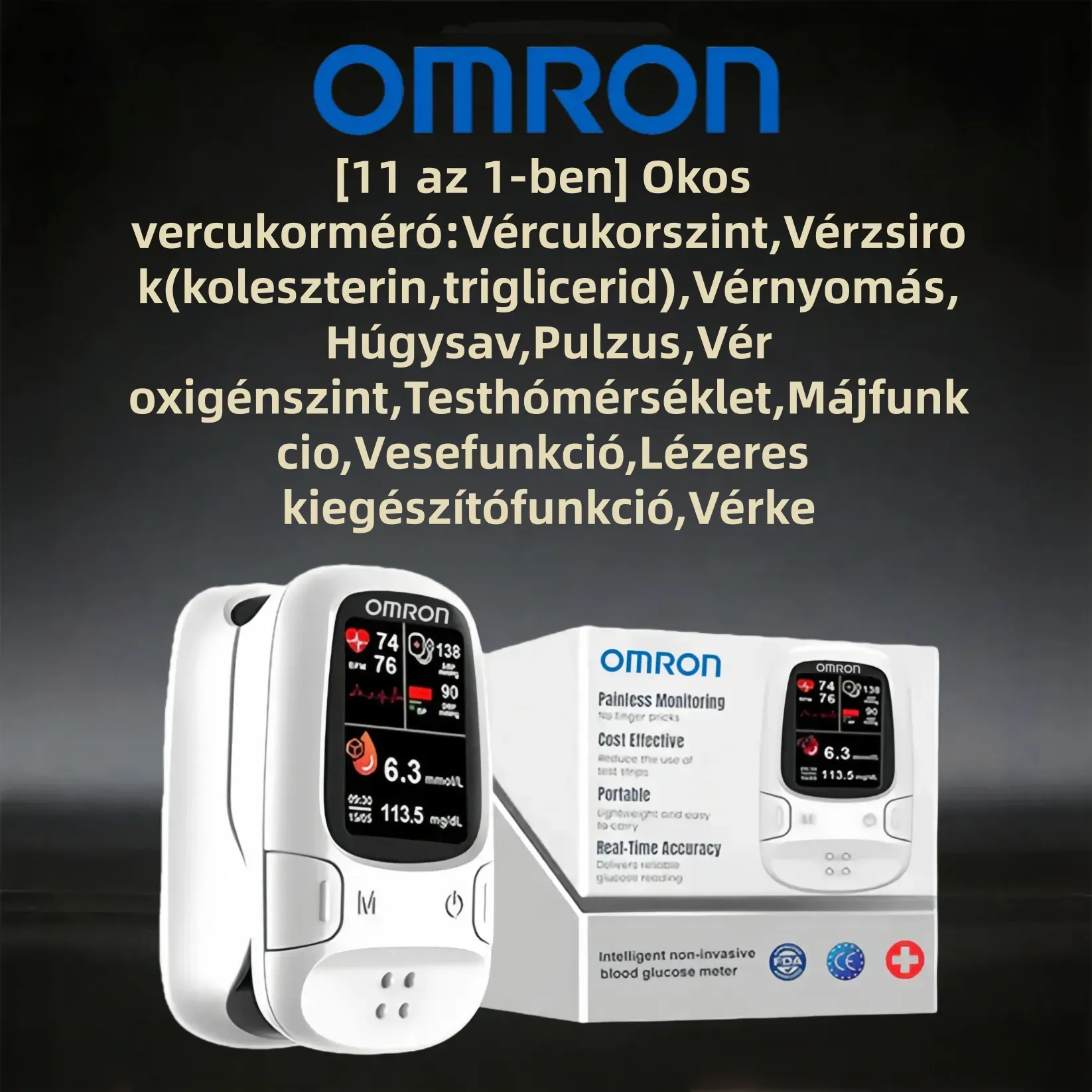 🔥Omron™ bemutatja az újonnan piacra dobott non-invazív okos vércukormérőt 🔥Készült az USA-ban🔥