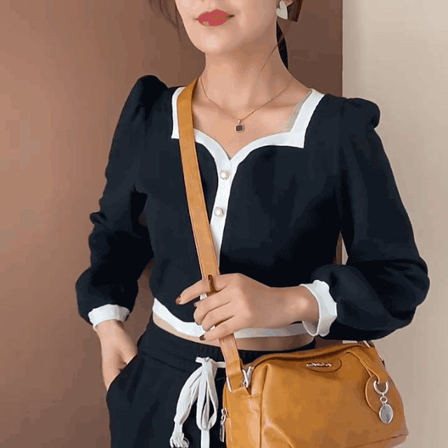 Női elegáns szögletes bőr táska